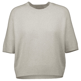 Allude Kortærmet Cashmere Strik, Grey Melange 